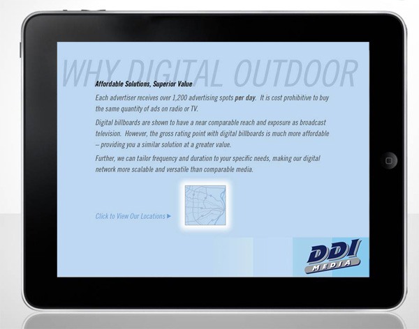 DDI tablet app view screen